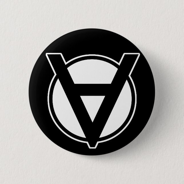 Bóton Redondo 5.08cm Botão de Voluntaryist - preto (Frente)