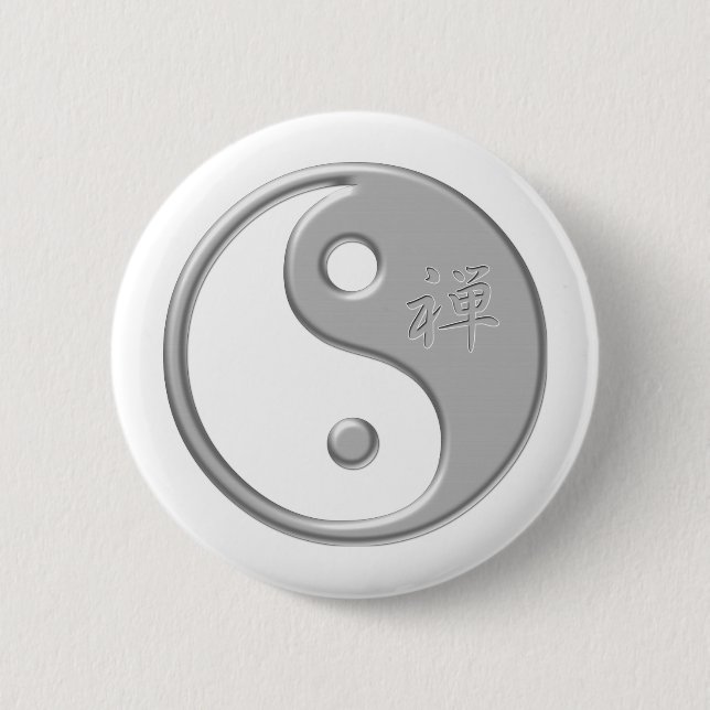 Bóton Redondo 5.08cm Botão de Yin Yang do zen (Frente)