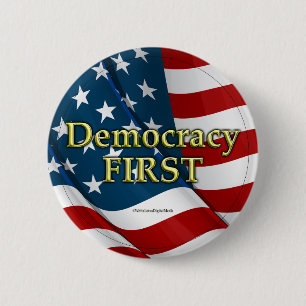 Bóton Redondo 5.08cm Botão Democracy First