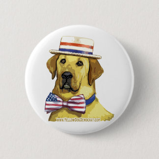 Bóton Redondo 5.08cm Botão Democrata de Cão Amarelo