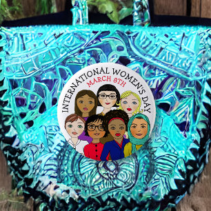 Bóton Redondo 5.08cm Botão Dia Internacional da Mulher 8 de março