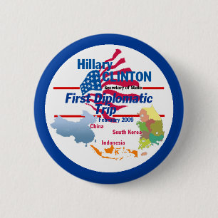 Bóton Redondo 5.08cm Botão diplomático de Clinton