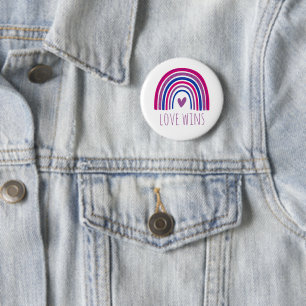 Bóton Redondo 5.08cm Botão do Arco-íris Orgulho Bissexual LGBT Amor Ven