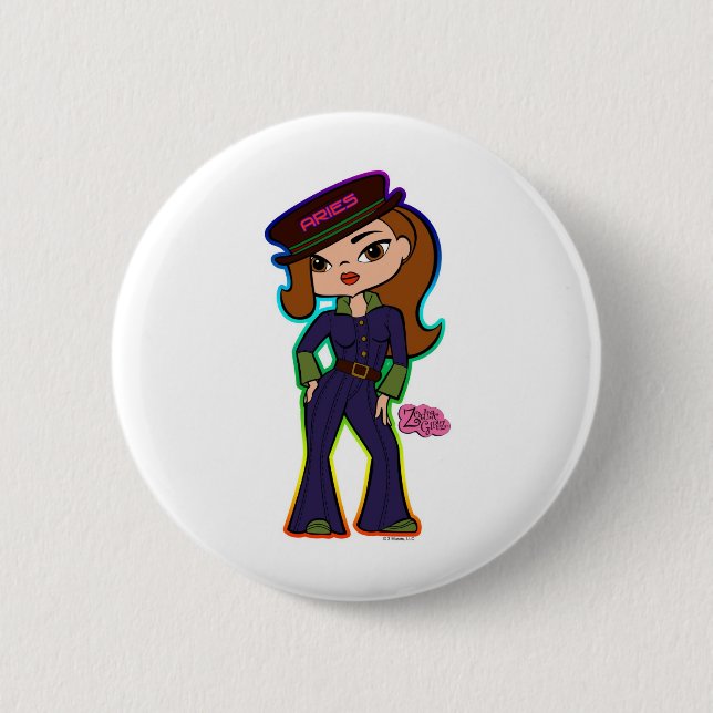 Bóton Redondo 5.08cm Botão do Aries (Frente)
