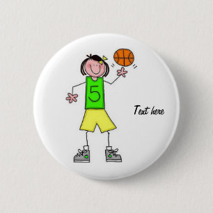 Bóton Redondo 5.08cm Botão do basquetebol das meninas