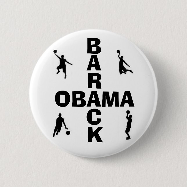 Bóton Redondo 5.08cm Botão do basquetebol de Obama (Frente)