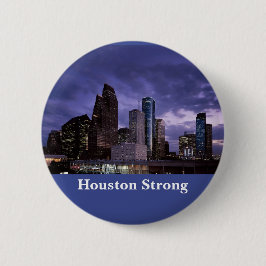 Bóton Redondo 5.08cm Botão do centro forte da skyline de Houston