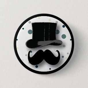 Bóton Redondo 5.08cm Botão do chapéu alto e do bigode com bolinhas