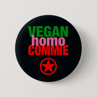 Bóton Redondo 5.08cm Botão do Commie do homo do Vegan