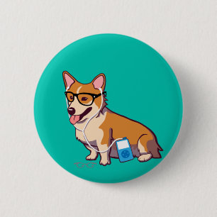 Bóton Redondo 5.08cm Botão do Corgi do hipster