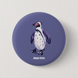 Bóton Redondo 5.08cm Botão do crachá da arte: Pinguim do roxo do