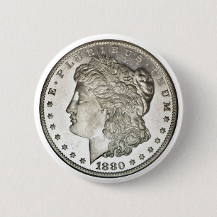 Bóton Redondo 5.08cm Botão do dólar de prata de Morgan