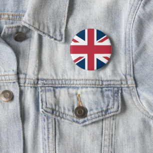 Bóton Redondo 5.08cm Botão do Estandarte Britânico Union Jack