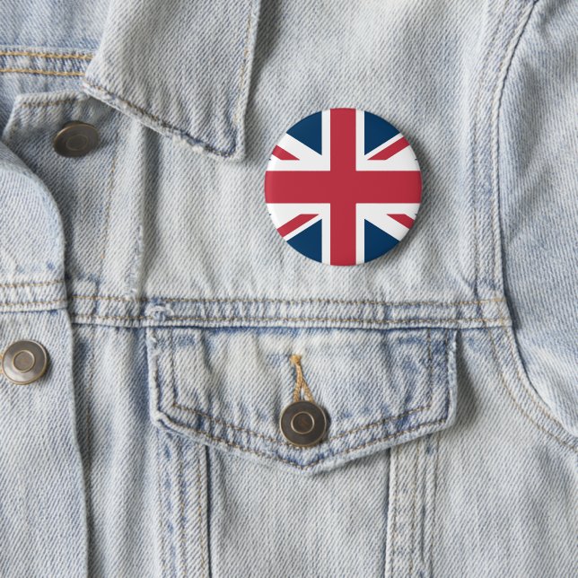 Bóton Redondo 5.08cm Botão do Estandarte Britânico Union Jack (In Situ)