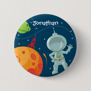 Bóton Redondo 5.08cm Botão do favor do aniversário do astronauta do