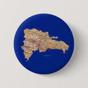 Bóton Redondo 5.08cm Botão do mapa da República Dominicana