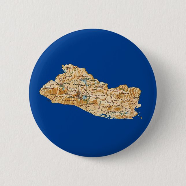 Bóton Redondo 5.08cm Botão do mapa de El Salvador (Frente)