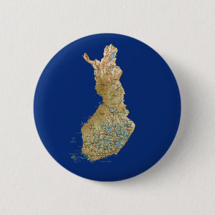 Bóton Redondo 5.08cm Botão do mapa de Finlandia