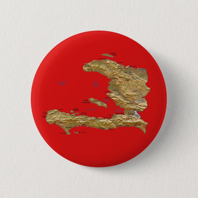 Bóton Redondo 5.08cm Botão do mapa de Haiti (Frente)