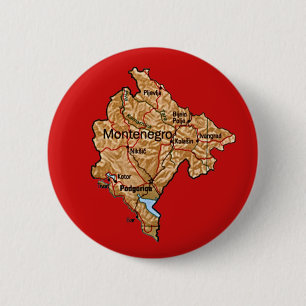 Bóton Redondo 5.08cm Botão do mapa de Montenegro