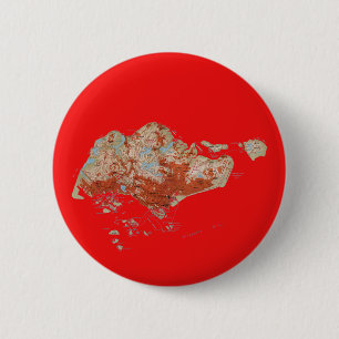 Bóton Redondo 5.08cm Botão do mapa de Singapore