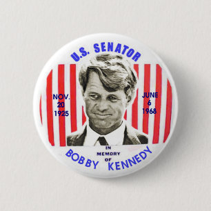 Bóton Redondo 5.08cm Botão do memorial de Bobby Kennedy