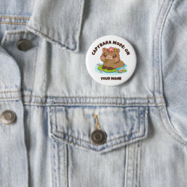 Bóton Redondo 5.08cm Botão do Modo Capivara Kawaii Fofo Personalizado