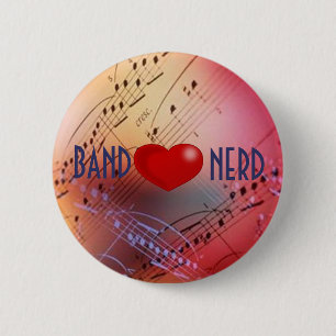 Bóton Redondo 5.08cm Botão do nerd do *heart* da banda