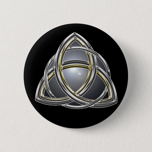 Bóton Redondo 5.08cm Botão do nó 2 da trindade (Frente)