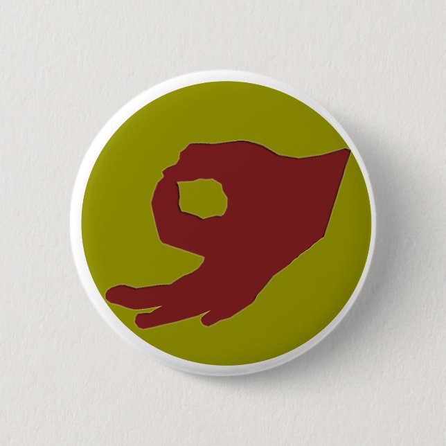 Bóton Redondo 5.08cm Botão do número 2 do jogo da mão do círculo (Frente)