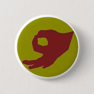 Bóton Redondo 5.08cm Botão do número 2 do jogo da mão do círculo