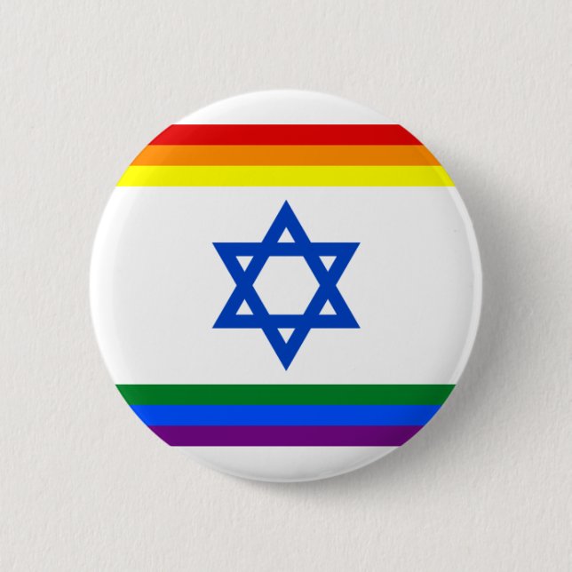 Bóton Redondo 5.08cm Botão do orgulho de Israel LGBT (Frente)