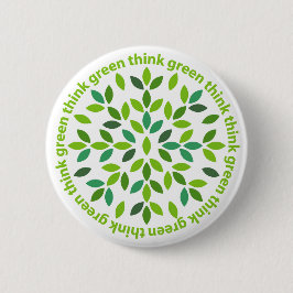 Bóton Redondo 5.08cm Botão do pense verde