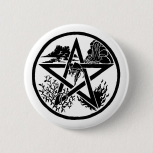 Bóton Redondo 5.08cm Botão do Pentacle do elemento