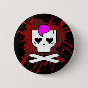BÓTON REDONDO 5.08CM BOTÃO DO PIN DO SPLATTER DO SANGUE DO CRÂNIO DE
