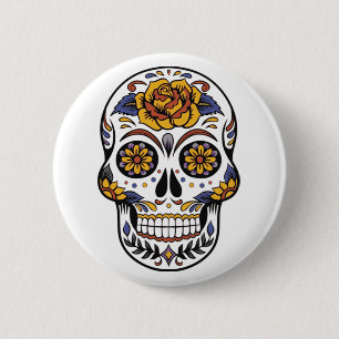 Bóton Redondo 5.08cm Botão do Pin Máscara do Dia das Bruxas Mexicano