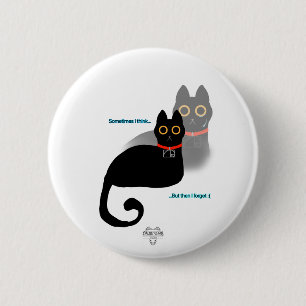 Bóton Redondo 5.08cm Botão do pino do meme de gato preto