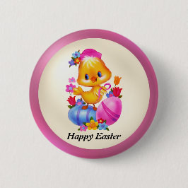 Bóton Redondo 5.08cm Botão do Pintinho da páscoa
