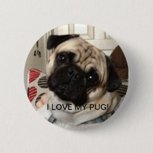 Bóton Redondo 5.08cm Botão do Pug
