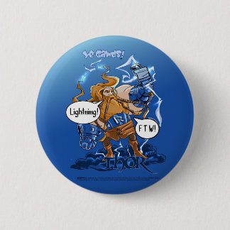 Bóton Redondo 5.08cm Botão do relâmpago FTW do Thor (pequeno)