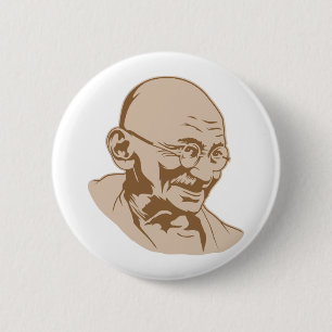 Bóton Redondo 5.08cm Botão do retrato de Mahatma Gandhi