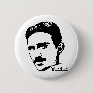 Bóton Redondo 5.08cm Botão do retrato de Nikola Tesla