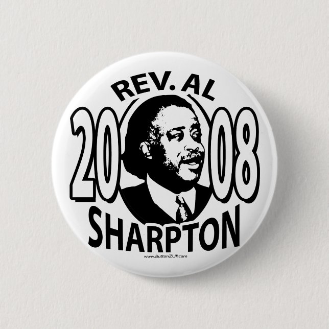 Bóton Redondo 5.08cm Botão do Rev. Al Sharpton 2008 (Frente)