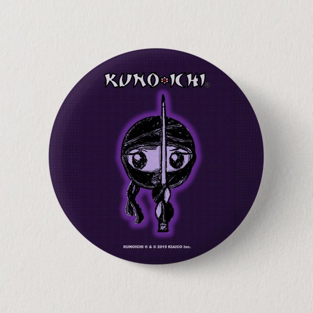 Bóton Redondo 5.08cm Botão do roxo de KUNOICHI (Frente)
