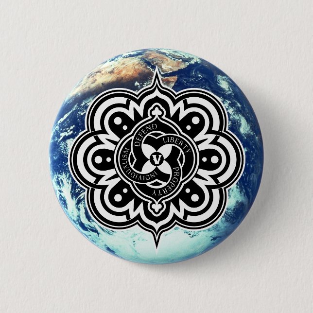 Bóton Redondo 5.08cm Botão do selo do mundo de Voluntaryist (Frente)