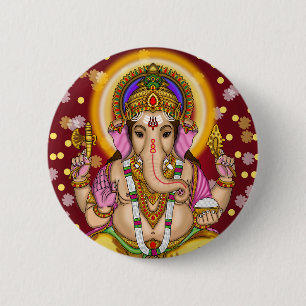Bóton Redondo 5.08cm Botão do Senhor Ganesha