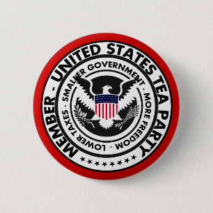 Bóton Redondo 5.08cm Botão do tea party dos Estados Unidos