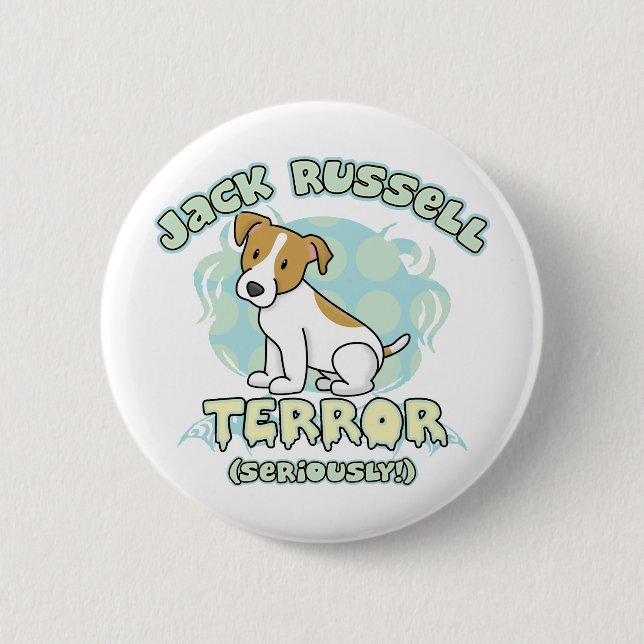 Bóton Redondo 5.08cm Botão do terror de Jack Russell (Frente)