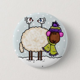 Bóton Redondo 5.08cm botão dos carneiros do inverno