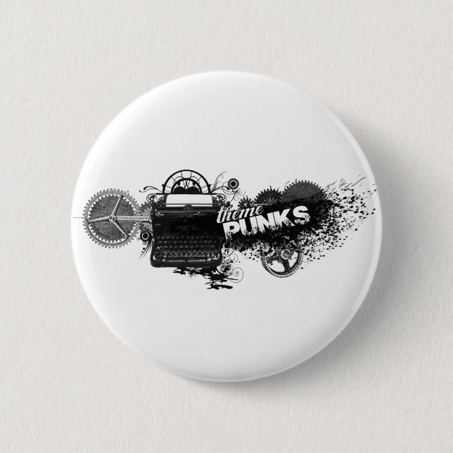 Bóton Redondo 5.08cm Botão dos escritores da engrenagem (Frente)